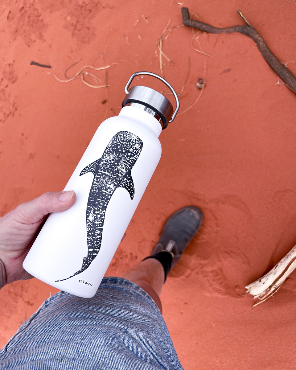 whaleshark drink bottle artwork by elkdraws