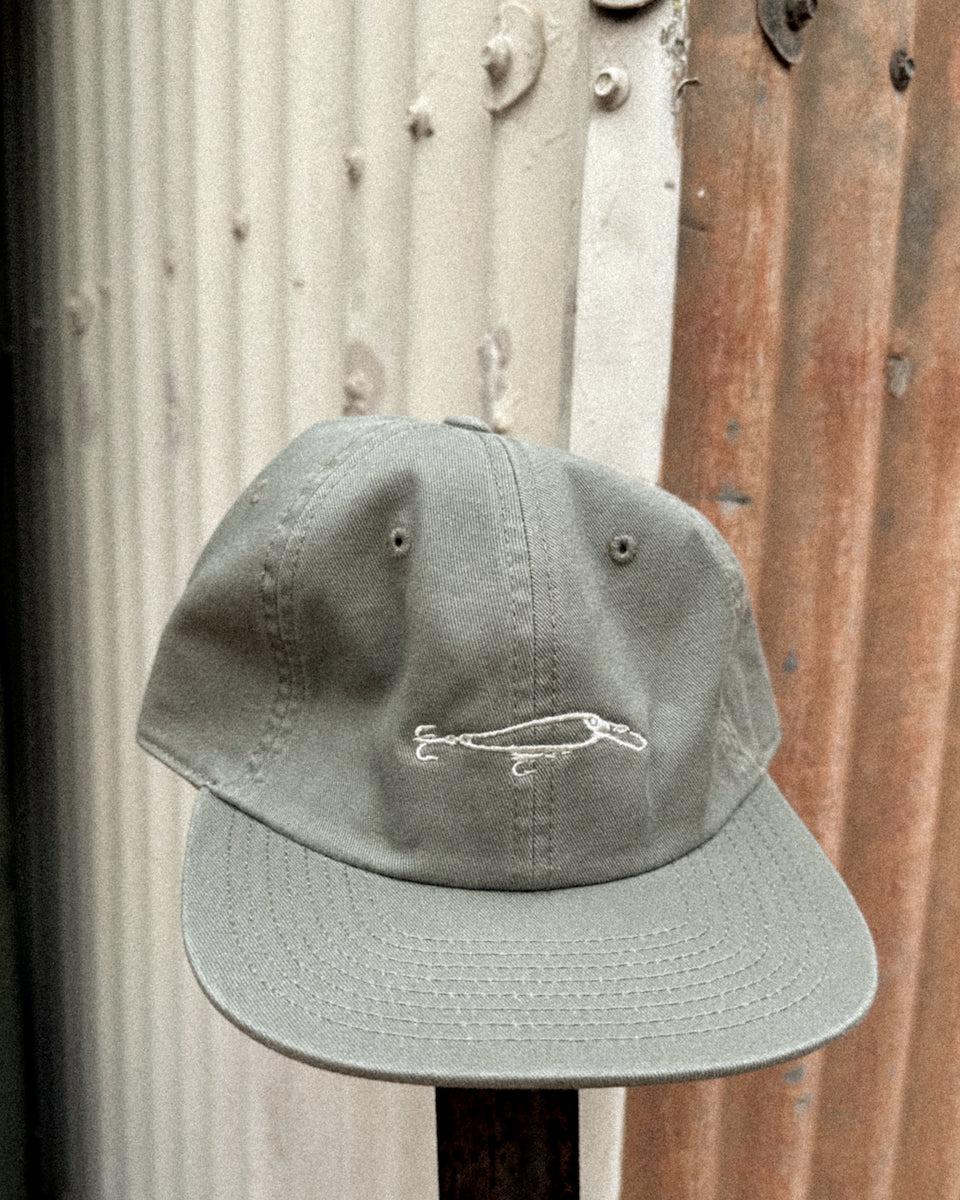 Eucalyptus Green cap with Tilsan Barramundi Lure by Elk Draws