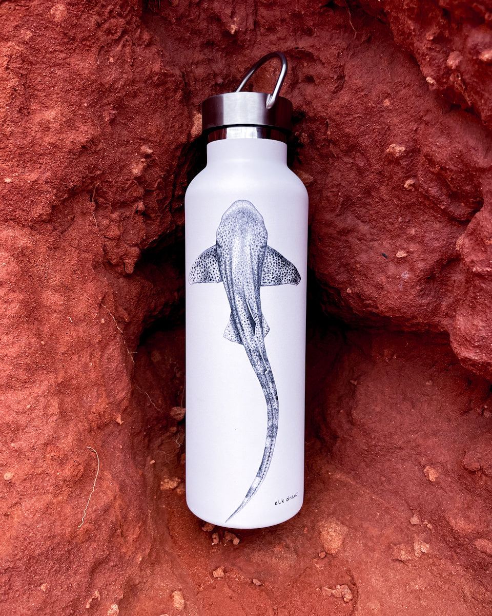 Leopard shark water bottle by elk draws and underwater 750ml insulated stainless steel