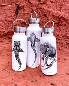 whaleshark leopard shark octopus insulated stainless steel drink bottles