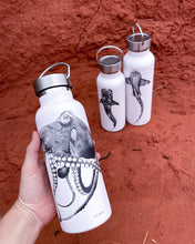 Load image into Gallery viewer, octopus water bottle with whaleshark and leopard shark waterbottle in background