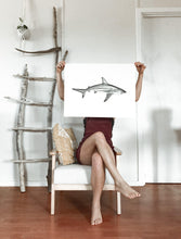 Load image into Gallery viewer, Elk Draws Reef Shark Original Fine Art Drawing on white background