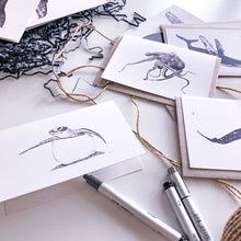 Load image into Gallery viewer, Hand drawn black and white greeting cards by elk draws