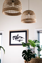 Load image into Gallery viewer, Orca print in living area with indoor plants