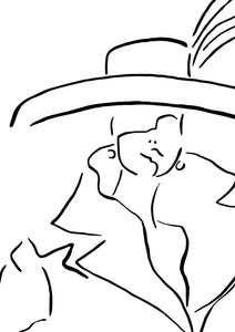elegant lady in hat drawing by elk draws eleanor killen