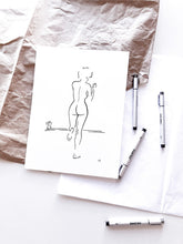 Load image into Gallery viewer, Coffee for one simple line art drawing by elk draws eleanor killen 