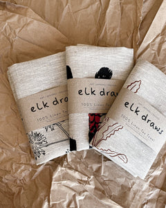 elk draws 100% linen tea towel kitchen style minimalist sustainable bundle tea towels 