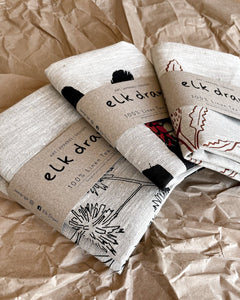 elk draws 100% linen tea towel kitchen style minimalist sustainable bundle tea towels