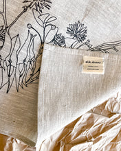 Load image into Gallery viewer, wildflower design by elk draws 100% linen tea towel kitchen sustainable gift