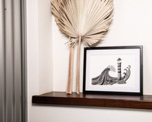 Load image into Gallery viewer, Lighthouse in modern home styled with dried palm fronds