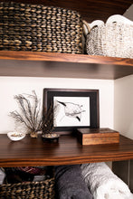 Load image into Gallery viewer, Manta ray print in bathroom with jewellery box and dried coral and shells
