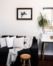 Load image into Gallery viewer, turtle hatchling print above couch in living room